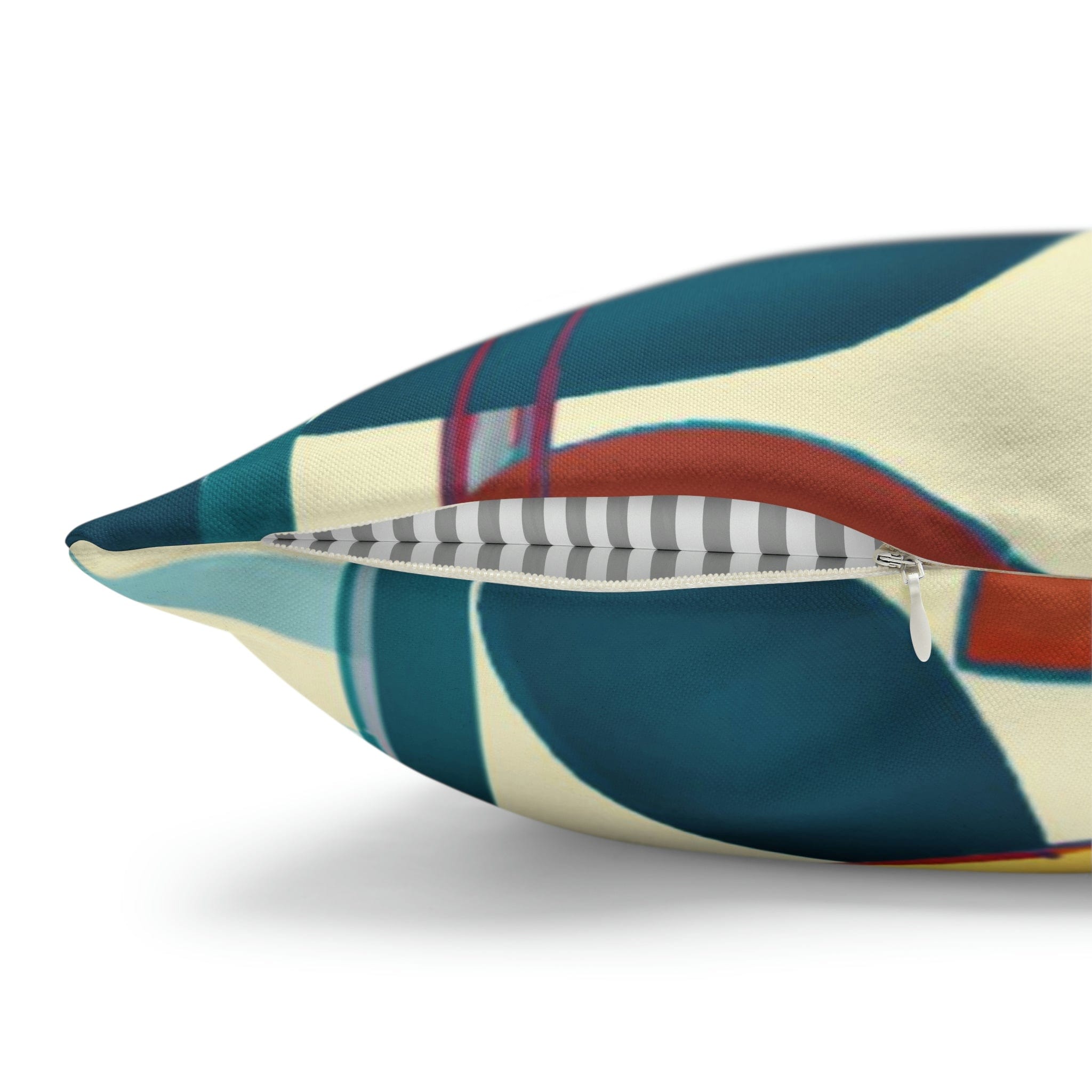 Modern Scandinavian, Floral, Folk Art, Turquoise, Yellow, Rust, Retro Pillow Case Home Decor