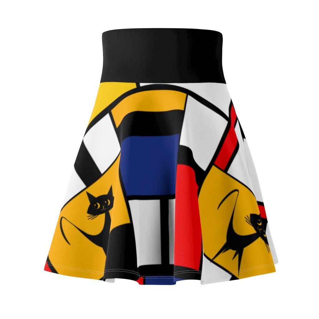 Mondrian Women's Skater Skirt, Stylish, Funky Mid Mod Hipster Clothes