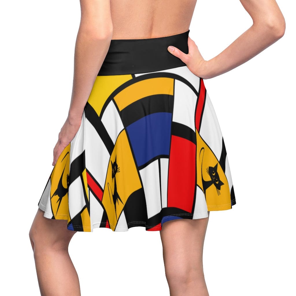 Mondrian Women's Skater Skirt, Stylish, Funky Mid Mod Hipster Clothes