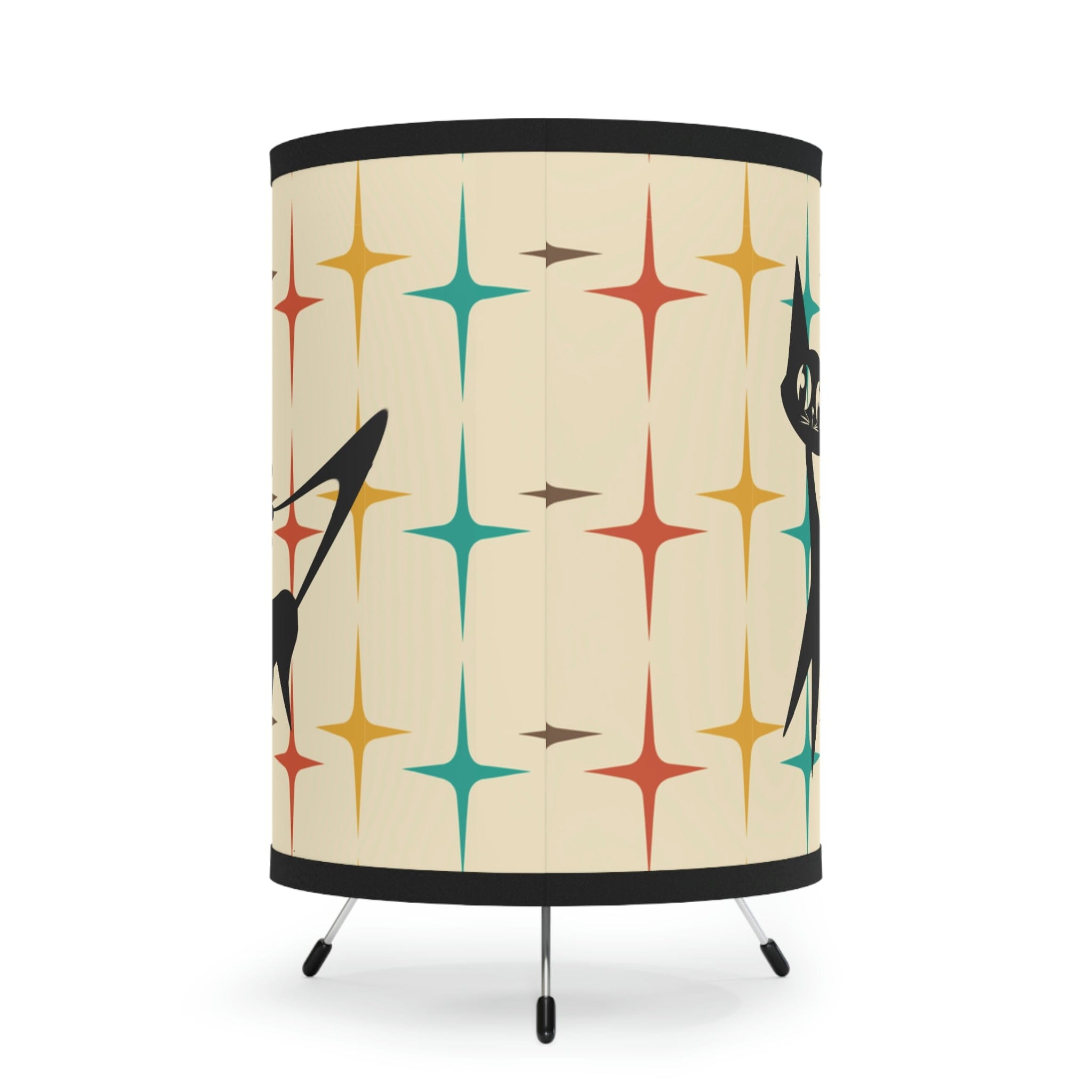 Atomic Cat Retro Starburst Mid Century Modern Living Room, Bedroom, Office Tripod Lamp Home Decor One size / Black