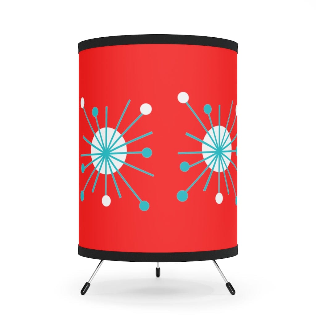 Atomic Red, Aqua Blue Retro Starburst Tripod Modern Table Tripod Light For Living Room, Office, Bedroom Home Decor One size / Black