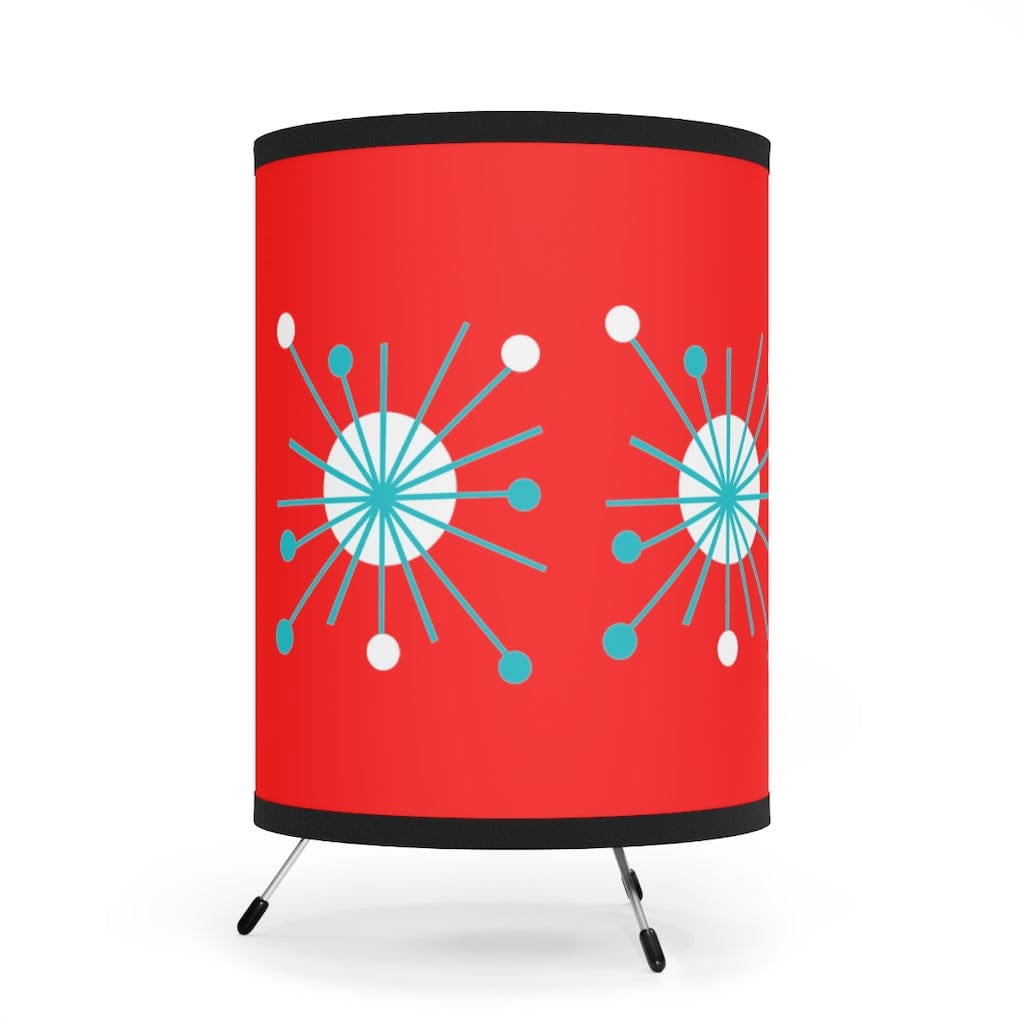 Atomic Red, Aqua Blue Retro Starburst Tripod Modern Table Tripod Light For Living Room, Office, Bedroom Home Decor One size / Black