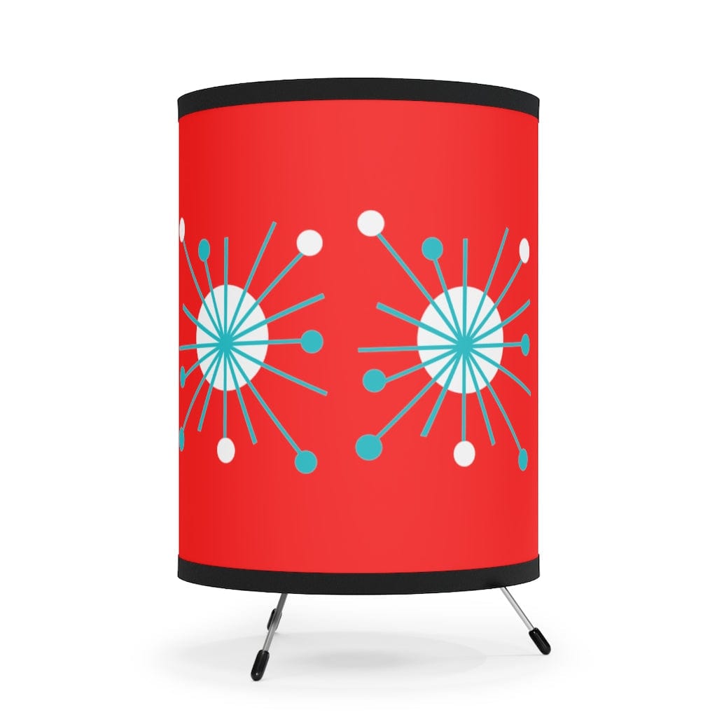 Atomic Red, Aqua Blue Retro Starburst Tripod Modern Table Tripod Light For Living Room, Office, Bedroom Home Decor One size / Black