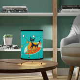 Atomic Space Cat Mod, Mid Mod, Teal Blue, Orange, Retro Tripod Lamp Home Decor One size / Black Mid Century Modern Gal