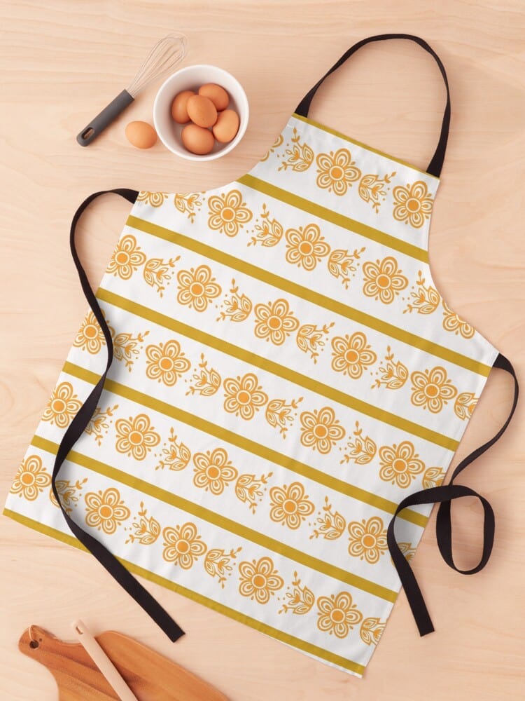 Butterfly Golden Yellow, Retro Collector Apron Gift For Her Accessories One Size