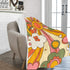 Groovy Sunburst, Orange, Yellow, Green Flower Power 70&