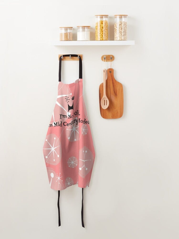 I'm Not Old, I'm Mid Century Modern (™) Atomic Cat, Pink 50's Apron Accessories One Size