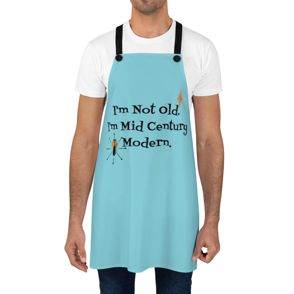 I'm Not Old, I'm Mid Century Modern(™) Atomic Cat Retro Turquoise Blue Apron Accessories One Size