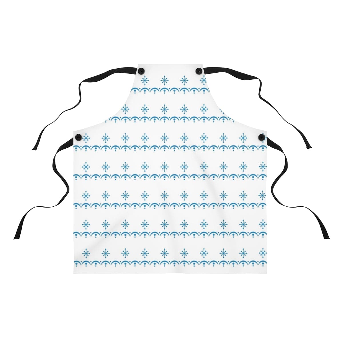 Retro Snowflake Garland, Pyrex Lover Collector, White, Blue Mid Mod Kitchen Apron Accessories One Size
