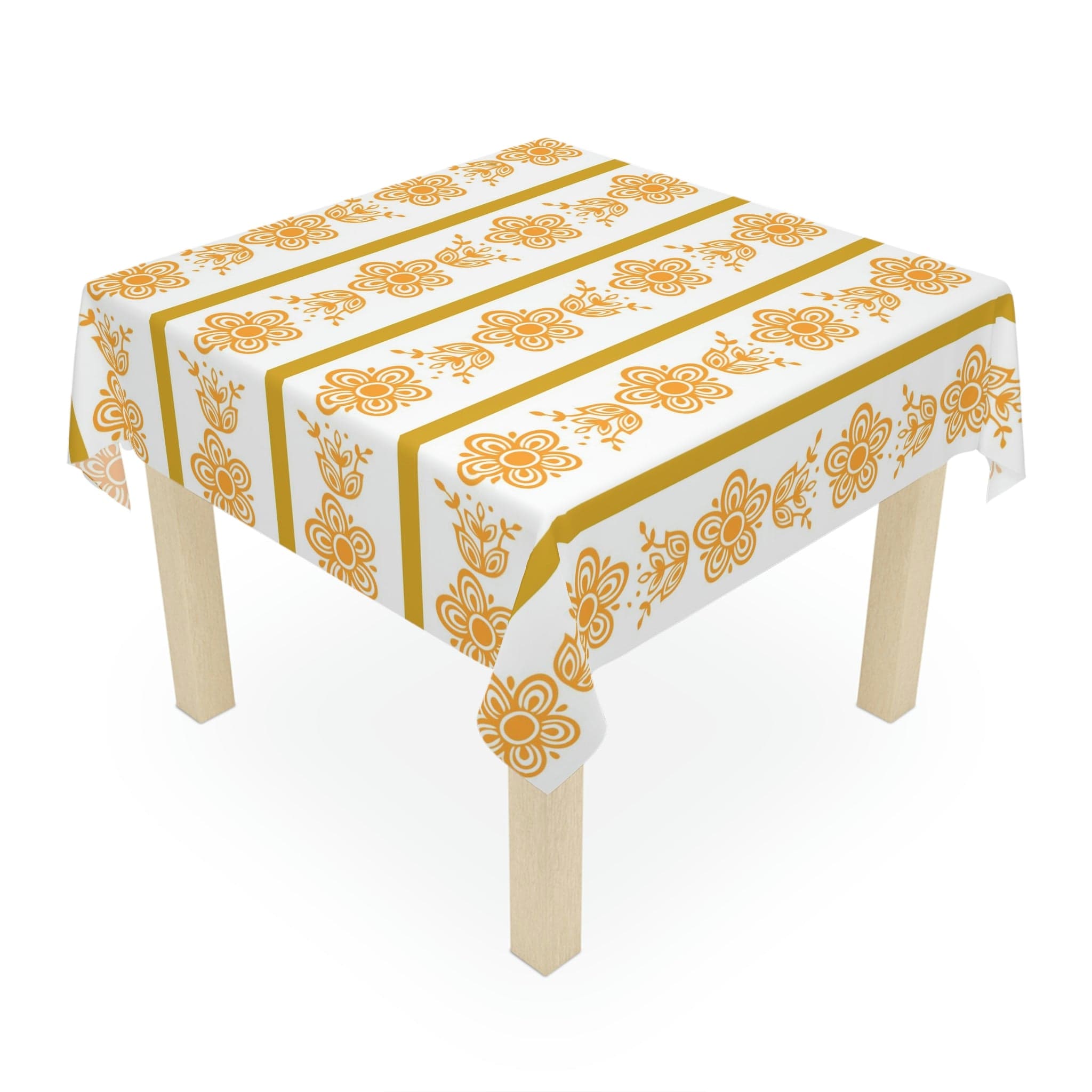 Butterfly Golden Yellow Retro Vintage Collector Tablecloth Home Decor One size / White