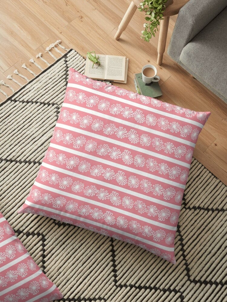 Pink Retro Daisy, Pyrex Lover, Collector, Mid Mod Pillow And Insert Home Decor
