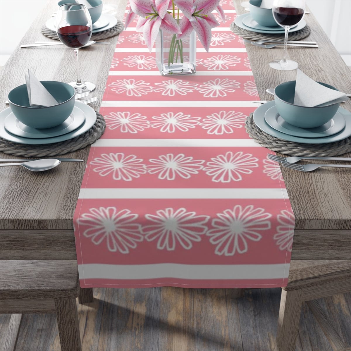 Pretty Pink Daisy, Collection, Kitchen, Dining Room, Side Board Table Runner Home Decor