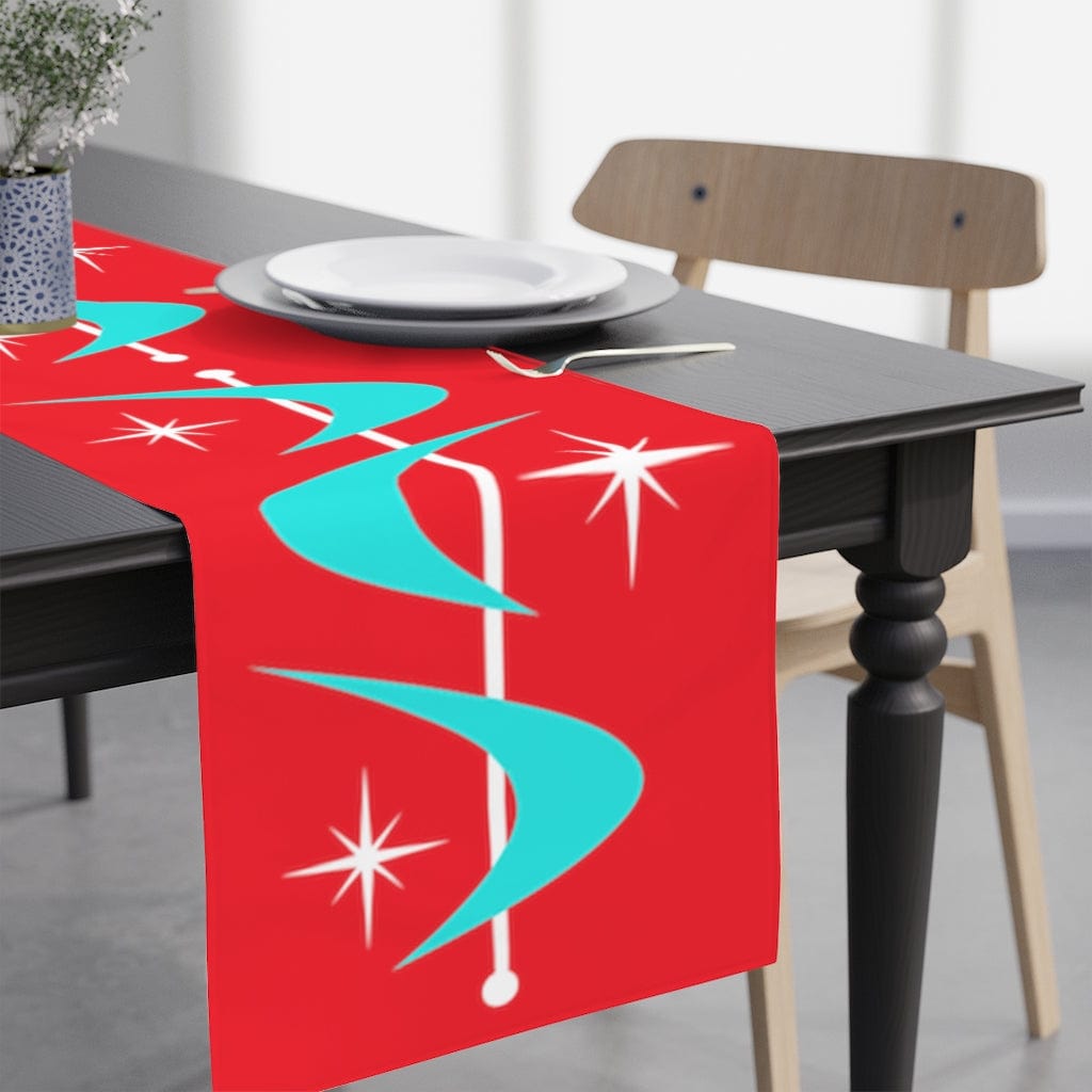 http://midcenturymoderngal.com/cdn/shop/products/red-aqua-90-x-16-mid-century-modern-retro-red-atomic-boomerang-mcm-aqua-blue-starburst-table-runner-34189804732571.jpg?v=1669382273