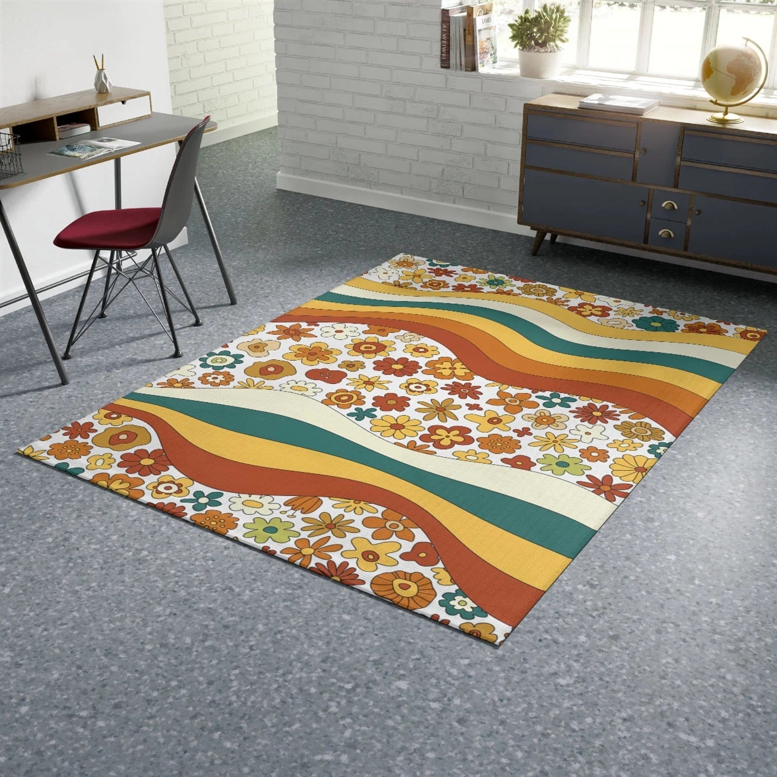 Retro Area Rug, 1970&