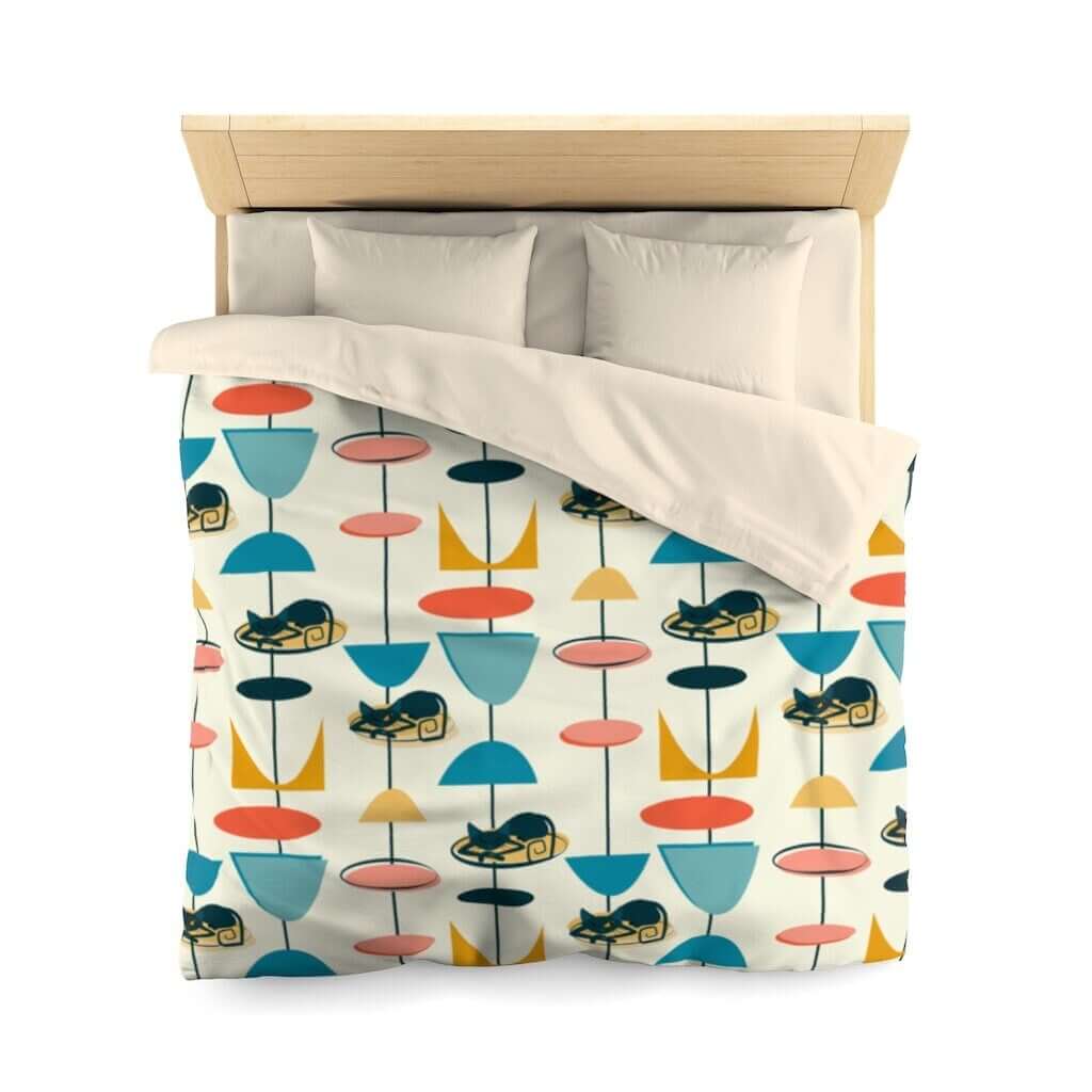 Retro Bedding Atomic Cat Black Kitty 50&
