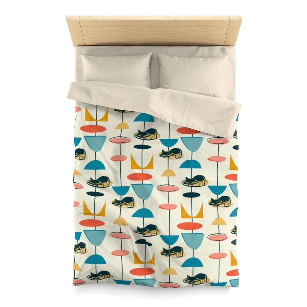 Retro Bedding Atomic Cat Black Kitty 50&