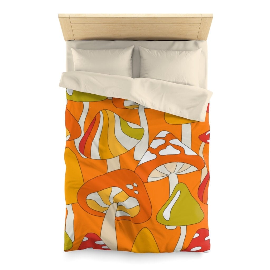 Retro Bedding, Orange, Green Psychedelic Funky, Groovy 70&