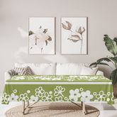 Retro Green, Spring Blossom, Pyrex Lover, Mod Daisy MCM Tablecloth tablecloth Mid Century Modern Gal