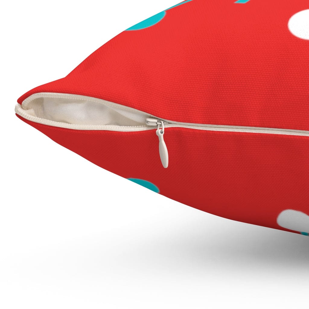 Retro Pillow Atomic Astro Star Burst Red, Aqua, White Mid Century Modern Square Pillow And Insert Home Decor