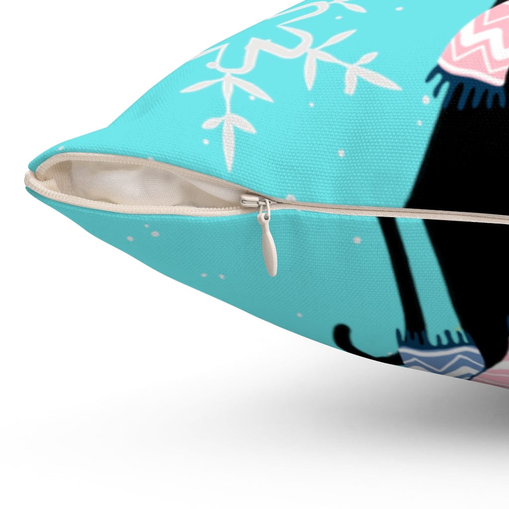 Retro Pillow Atomic Cat, Winter Turquoise Blue, Don&