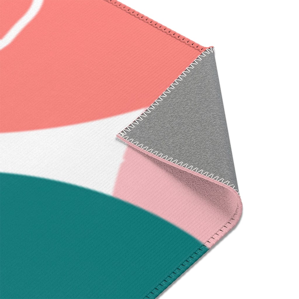 Retro Rug Boho Mid Century Modern Geometric Teal, Pink, Yellow, Green, Living Room, Bedroom, Entry Area Rugs Home Decor