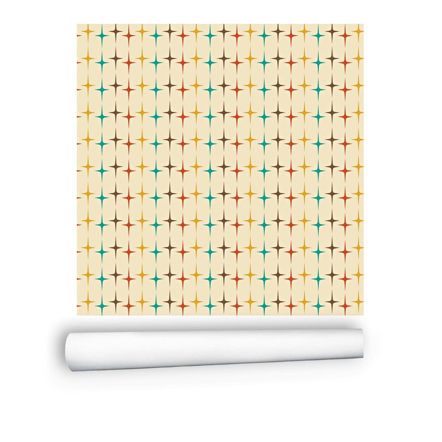 Mid Century Modern Wall Art Murals, Atomic Starburst Diamonds, Peel And Stick Wall Paper Wallpaper Sample H12 x W20