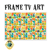 Samsung TV Frame Art, Mid Century Modern Wall Art, Atomic Cat Retro TV Frame Digital Download Art Mid Century Modern Gal