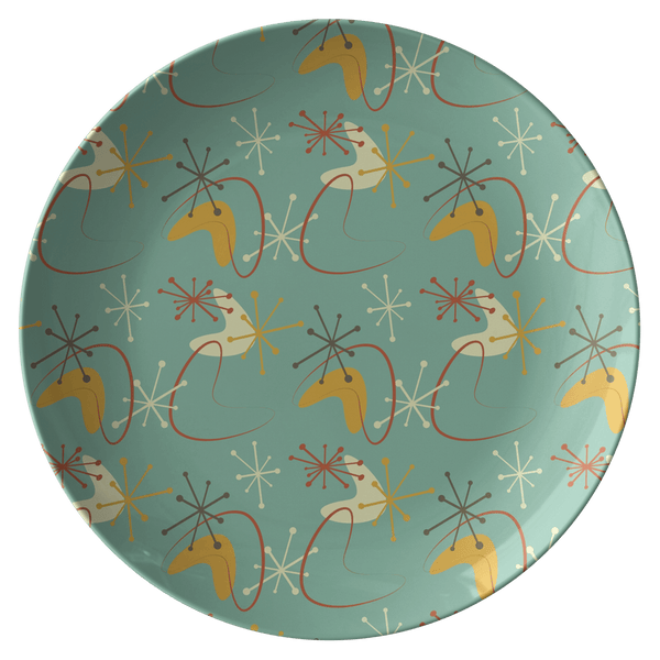 Atomic Boomerang Retro Mid Century Modern Custom Dinner Plates