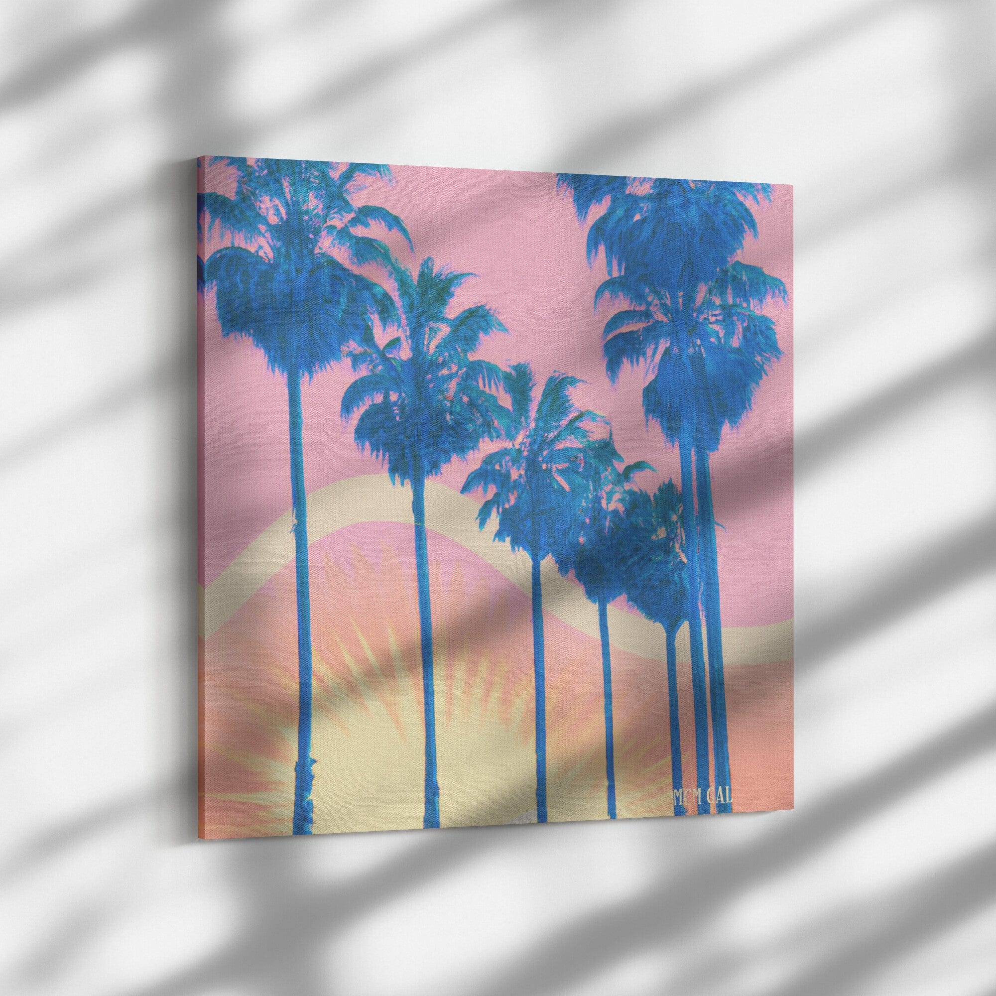 Sunset Boulevard, California, Mid Century Modern Deco Retro Watercolor Art Wall Art