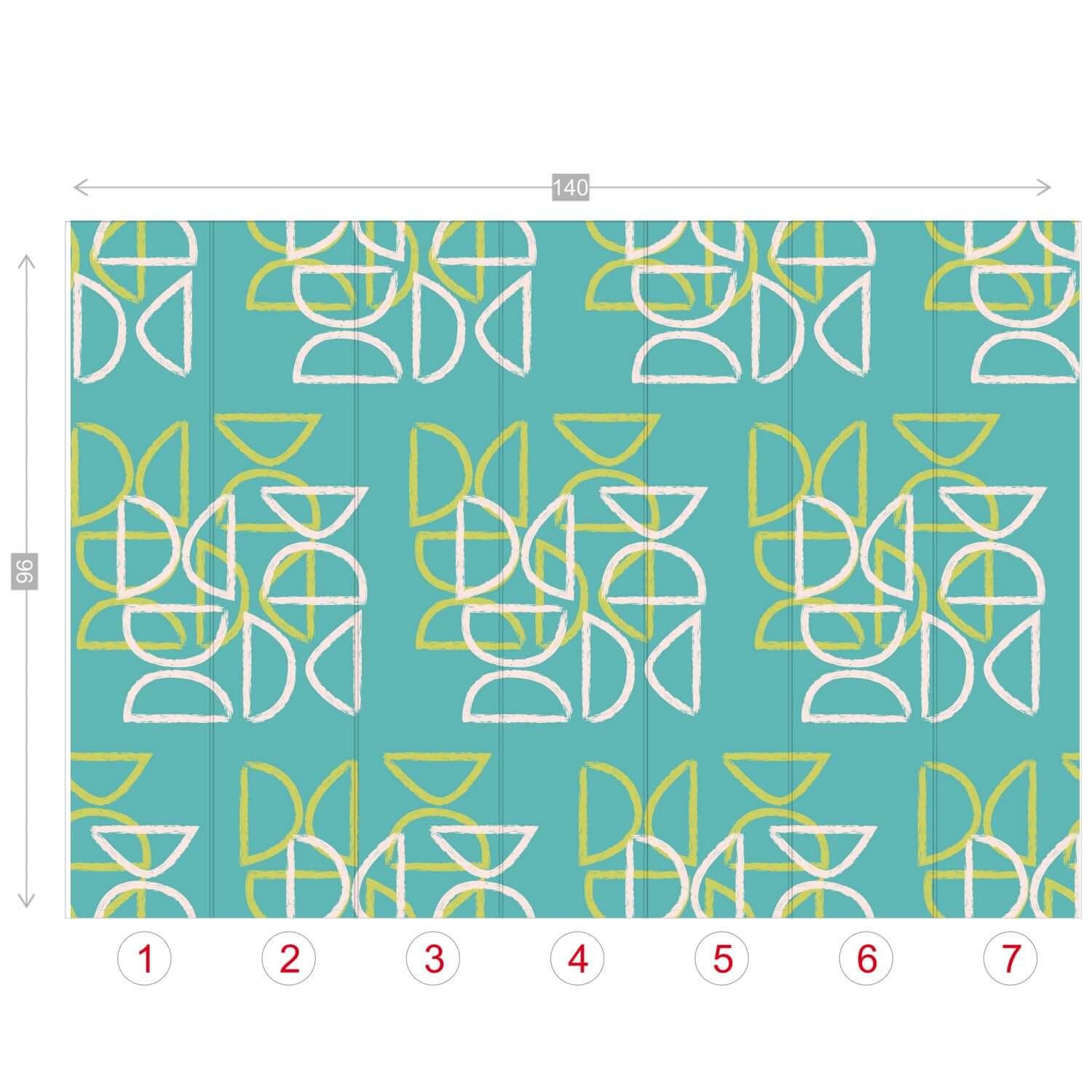 Tiki Wall Mural, Peel And Stick , Teal Blue, Abstract, Mid Century Modern Wall Murals Wall Paper