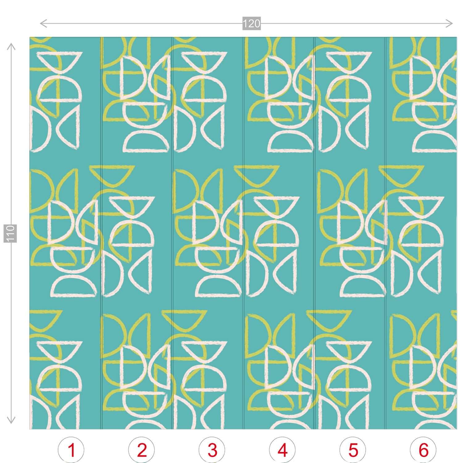 Tiki Wall Mural, Peel And Stick , Teal Blue, Abstract, Mid Century Modern Wall Murals Wall Paper
