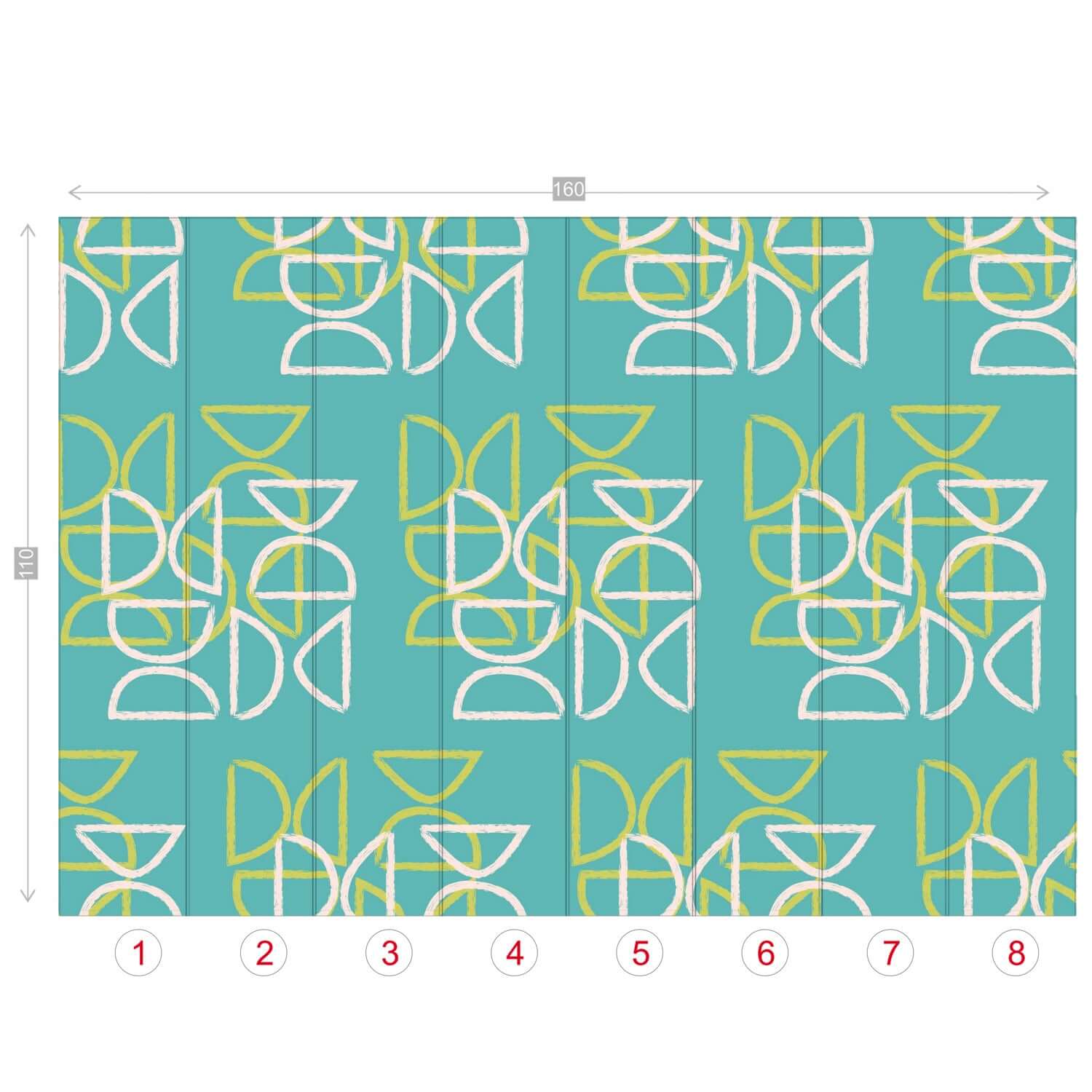Tiki Wall Mural, Peel And Stick , Teal Blue, Abstract, Mid Century Modern Wall Murals Wall Paper