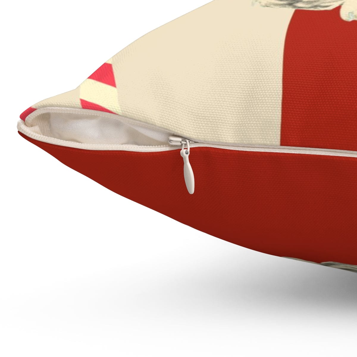 Vintage Santa Claus, Retro Christmas, Mid Century Modern Holiday, Cranberry Red, Beige, Candy Cane Stripe, Pillow And Insert Home Decor