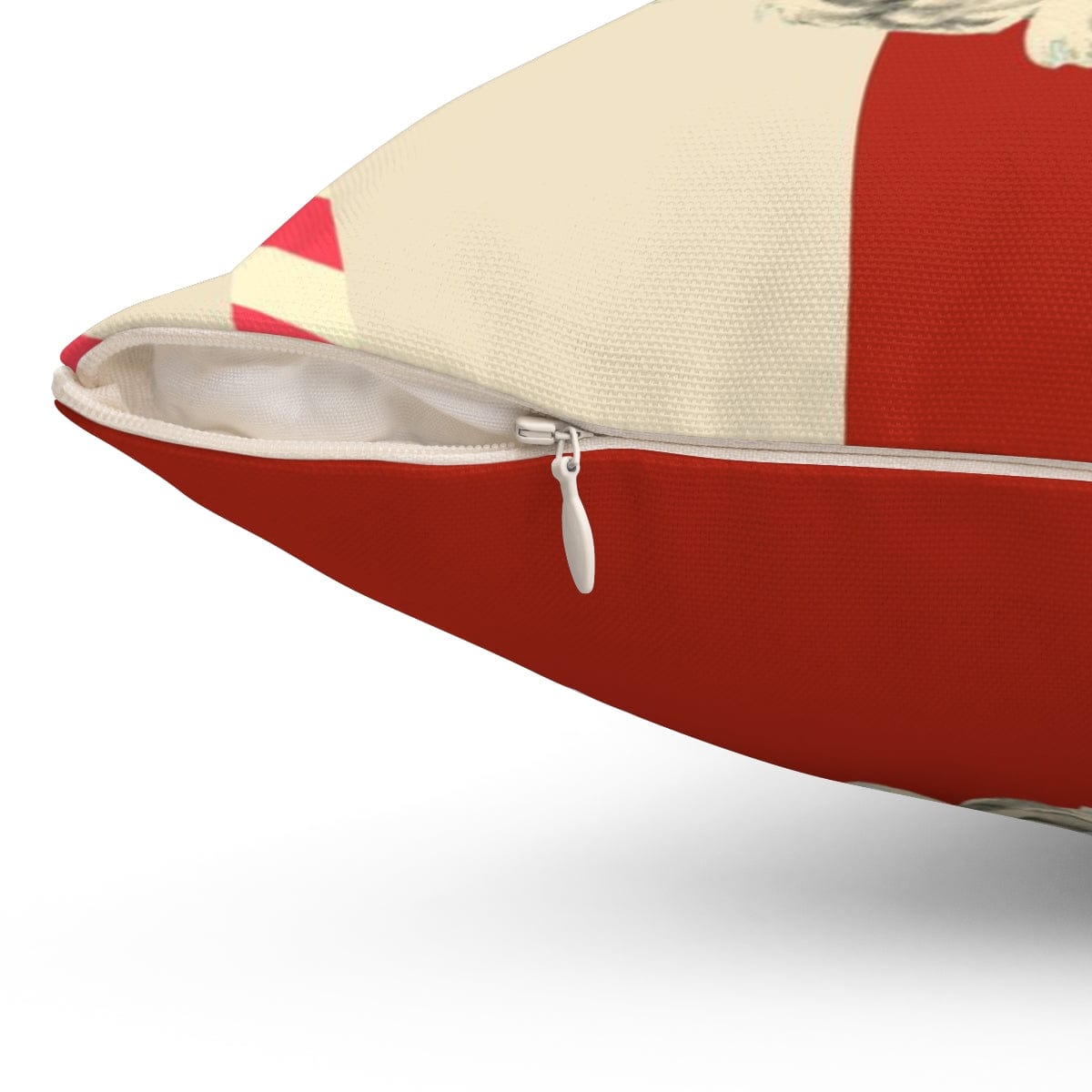 Vintage Santa Claus, Retro Christmas, Mid Century Modern Holiday, Cranberry Red, Beige, Candy Cane Stripe, Pillow And Insert Home Decor