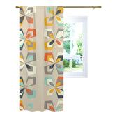 Mid Mod, Pinwheel, Geometric, Beige, Mint Green, Mustard Yellow, Orange, MCM Curtain, Single Panel Curtains W42"x L96" Mid Century Modern Gal