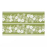 Verde Green Mod Daisy Spring Blossom Retro Flowers Area Rug Home Decor White / 35" × 63"