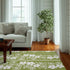 Verde Green Mod Daisy Spring Blossom Retro Flowers Area Rug Home Decor White / 63" × 84" Mid Century Modern Gal
