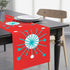 MCM Atomic Astro Burst Red, Aqua Blue, White Mid Century Modern Table Runner Home Decor White / 90&