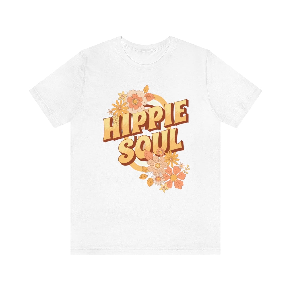 Retro Hippie Soul, Flower Power 70's Cool Hipster Unisex Tee T-Shirt White / S