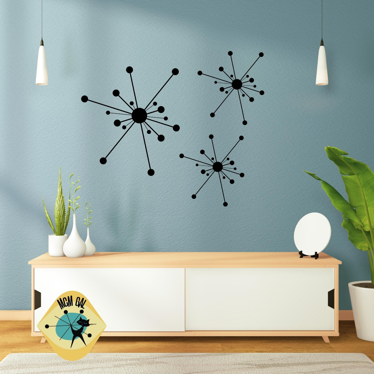 Mid Mod Retro Wall Art Mid Century Modern Gal