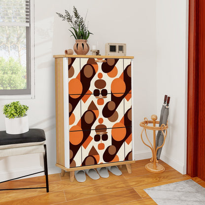 Mid Century Modern Retro Orbs, Groovy MCM Shoe Rack Cabinet - Mid Century Modern Gal