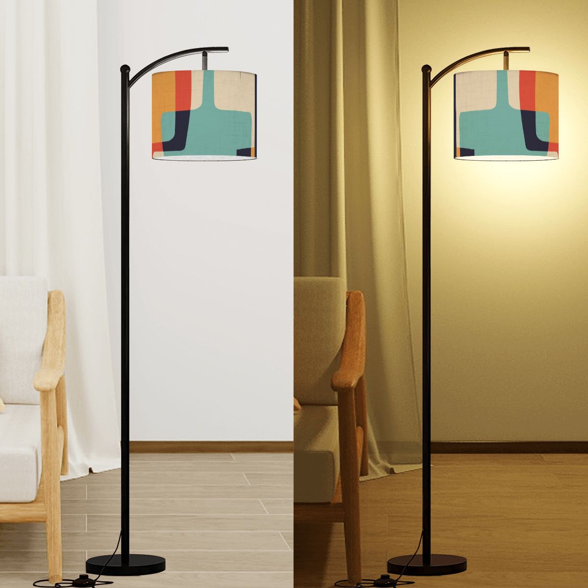 Mid Century Modern Geometric Mod Designed Modern Lamp SHADE ONLY - For Arc Floor Lamps Only - Mid Century Modern Gal