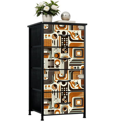 Bauhaus Designed Light Brown Golden Yellow, Retro 4-Drawer Dresser - Mid Century Modern Gal