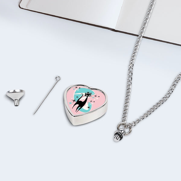 Atomic Cat Retro Sentimental Pet Ashes Necklace