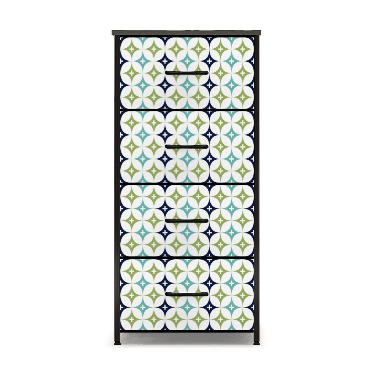 Mid Century Modern Atomic Blue, Green 4-Drawer Dresser - Mid Century Modern Gal
