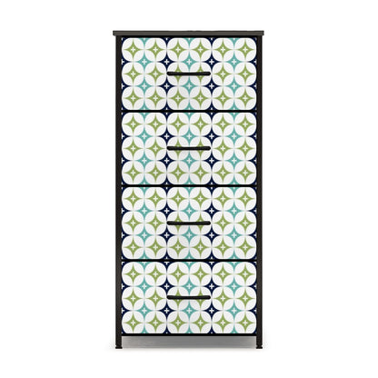 Mid Century Modern Atomic Blue, Green 4-Drawer Dresser - Mid Century Modern Gal