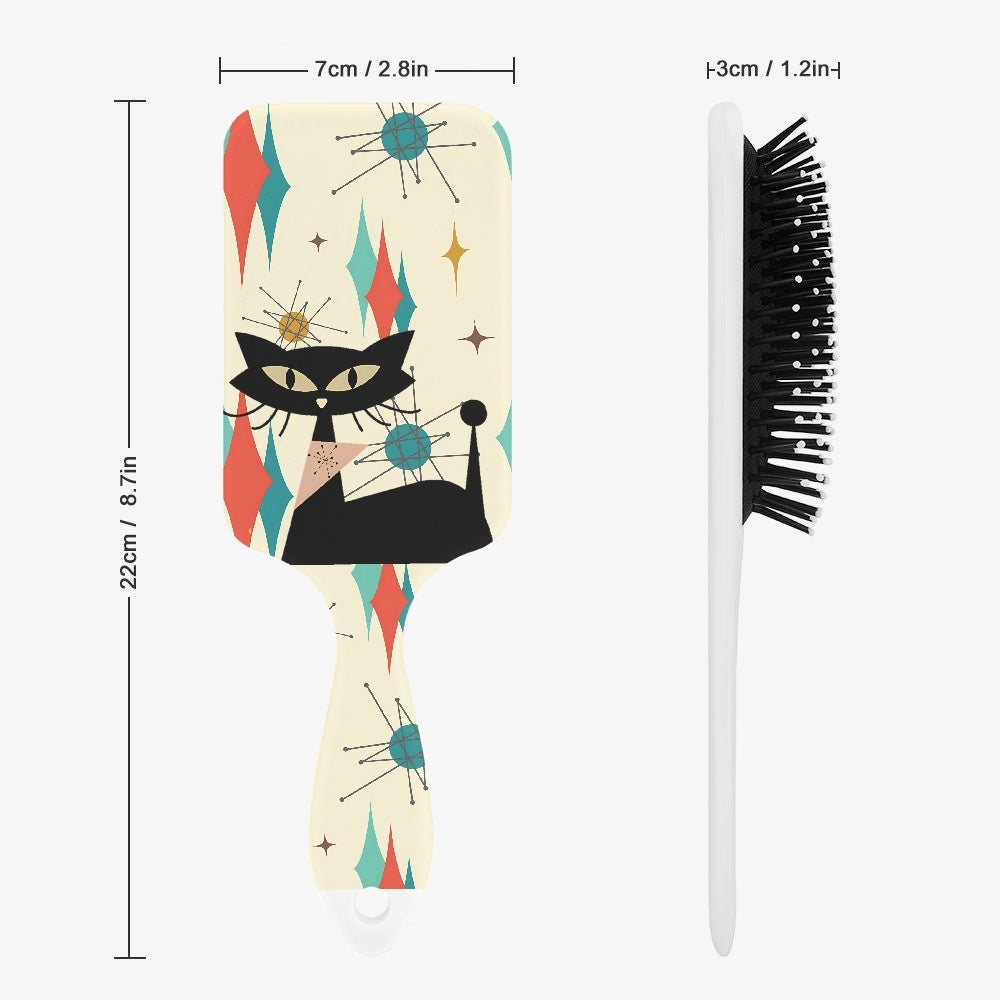 Mid Mod Atomic Cat Kitschy Vanity Hair Brush - Mid Century Modern Gal