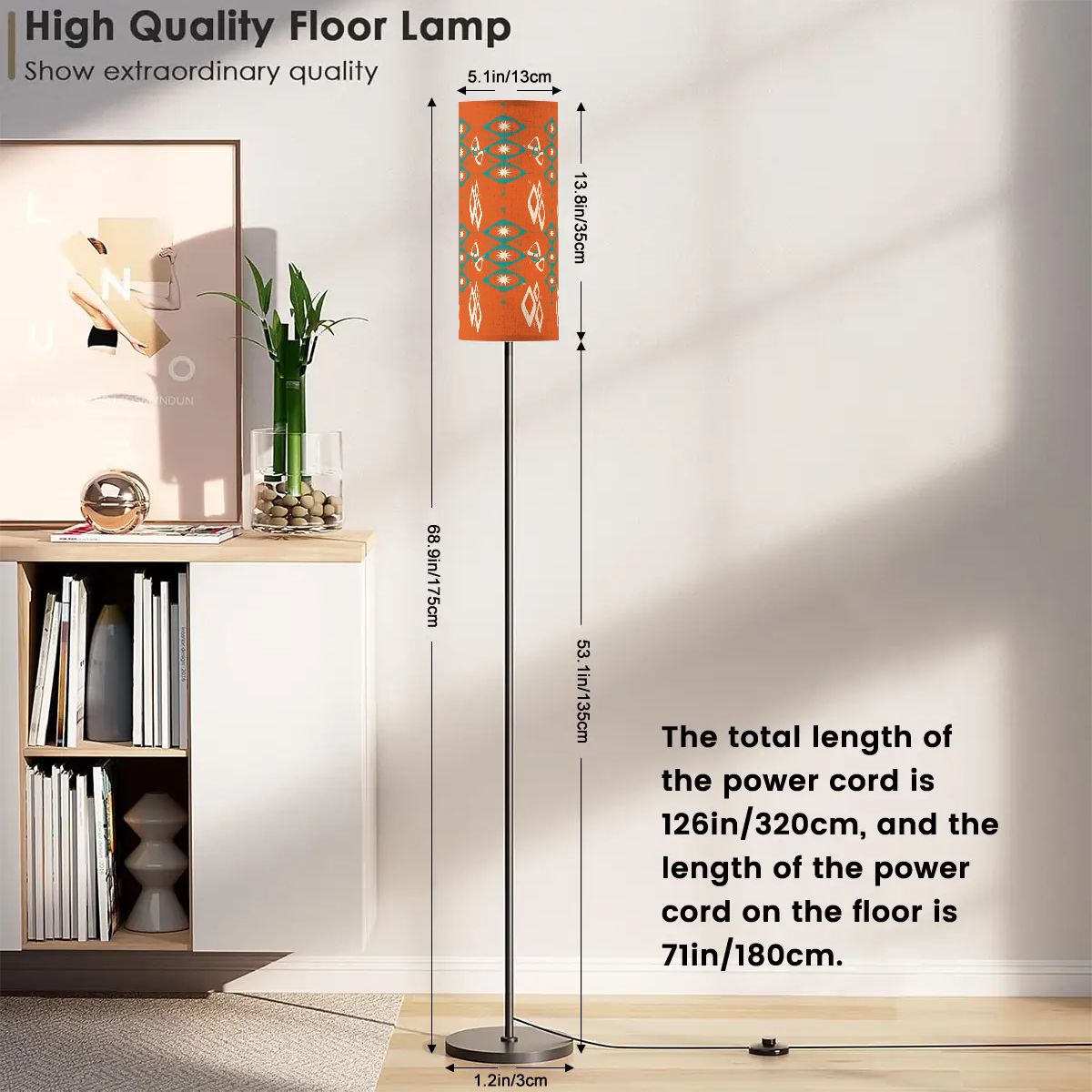 Atomic Mid Mod Orange Teal Retro Mid Century Modern Floor Lamp - Mid Century Modern Gal