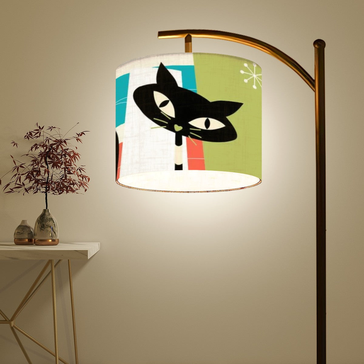 The Atomic Cat Kitschy Mid Century Modern Arc Floor Lamp