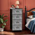 Mid Century Modern Moody Gray Starbursts 4-Drawer Dresser - Mid Century Modern Gal